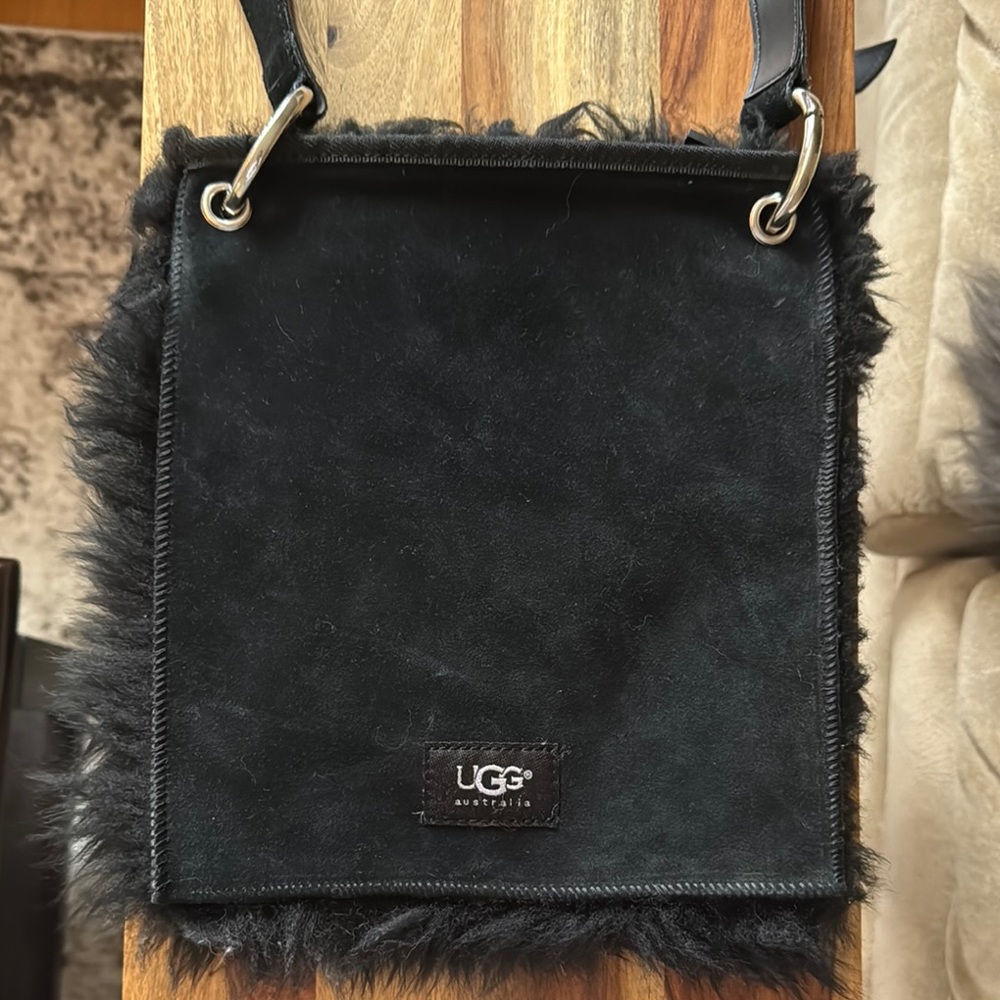 UGG Black Shearling Crossbody Bag